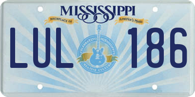 MS license plate LUL186