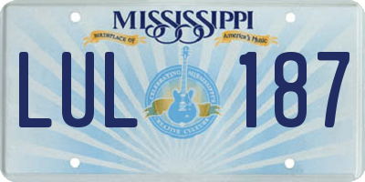 MS license plate LUL187