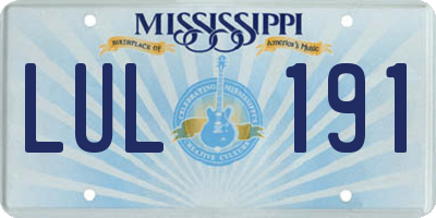 MS license plate LUL191
