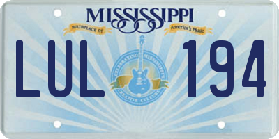 MS license plate LUL194