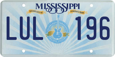 MS license plate LUL196