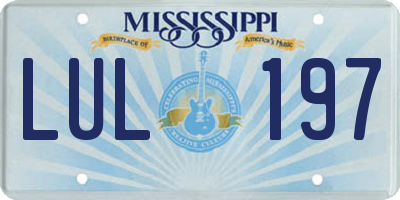 MS license plate LUL197