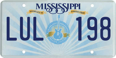 MS license plate LUL198