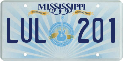 MS license plate LUL201