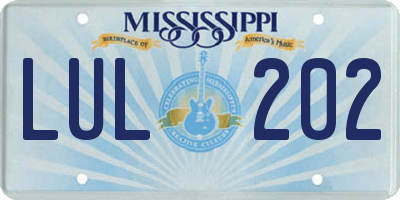 MS license plate LUL202