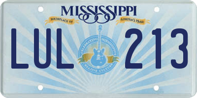 MS license plate LUL213