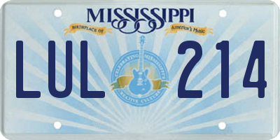 MS license plate LUL214