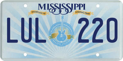 MS license plate LUL220