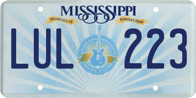 MS license plate LUL223