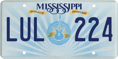 MS license plate LUL224