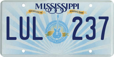MS license plate LUL237