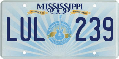 MS license plate LUL239