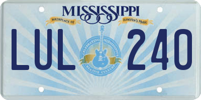 MS license plate LUL240