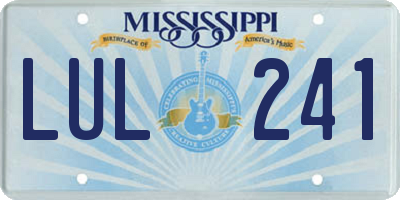 MS license plate LUL241