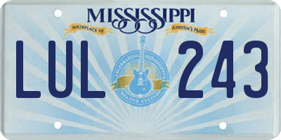 MS license plate LUL243
