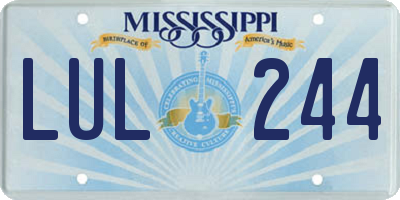 MS license plate LUL244