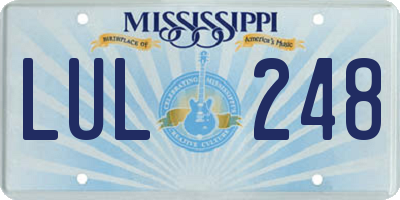 MS license plate LUL248