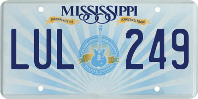 MS license plate LUL249