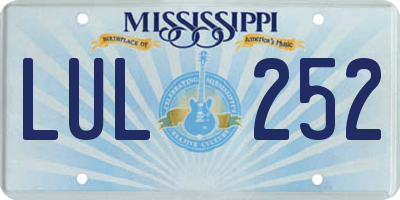MS license plate LUL252