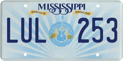 MS license plate LUL253