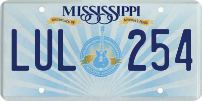 MS license plate LUL254