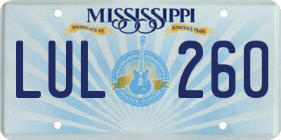 MS license plate LUL260