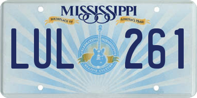 MS license plate LUL261