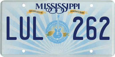 MS license plate LUL262
