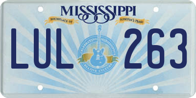 MS license plate LUL263