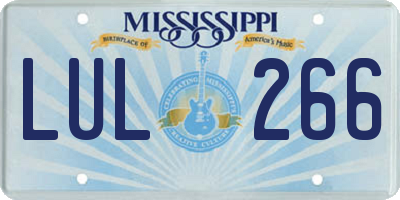 MS license plate LUL266