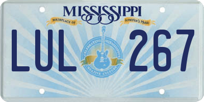 MS license plate LUL267