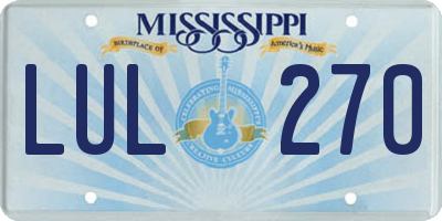 MS license plate LUL270