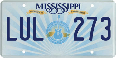MS license plate LUL273