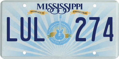 MS license plate LUL274