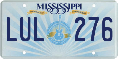 MS license plate LUL276