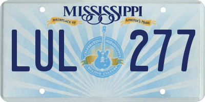 MS license plate LUL277