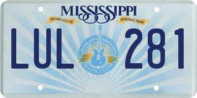 MS license plate LUL281