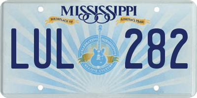 MS license plate LUL282