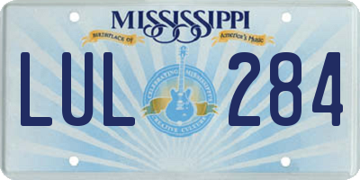 MS license plate LUL284