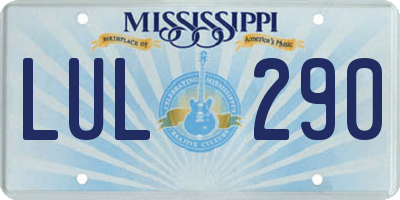 MS license plate LUL290