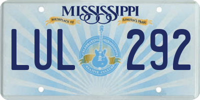 MS license plate LUL292