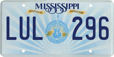 MS license plate LUL296