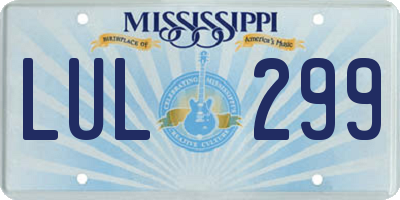 MS license plate LUL299