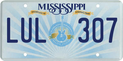 MS license plate LUL307