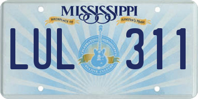 MS license plate LUL311