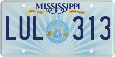 MS license plate LUL313