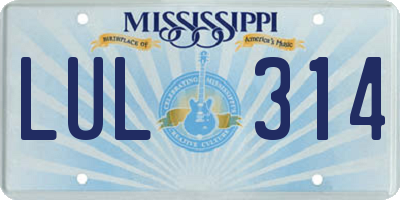 MS license plate LUL314