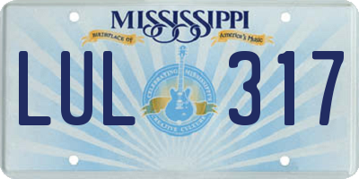 MS license plate LUL317
