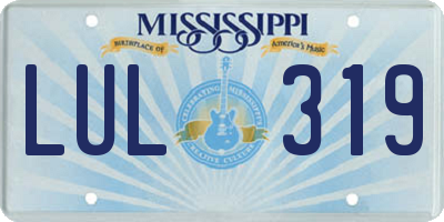 MS license plate LUL319