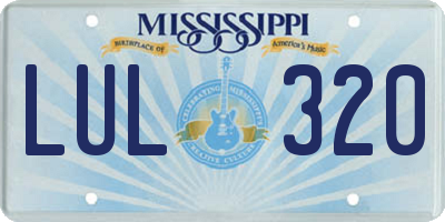 MS license plate LUL320